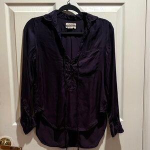 Denim & Supply Ralph Lauren Deep Midnight Blue Lace-Up Blouse